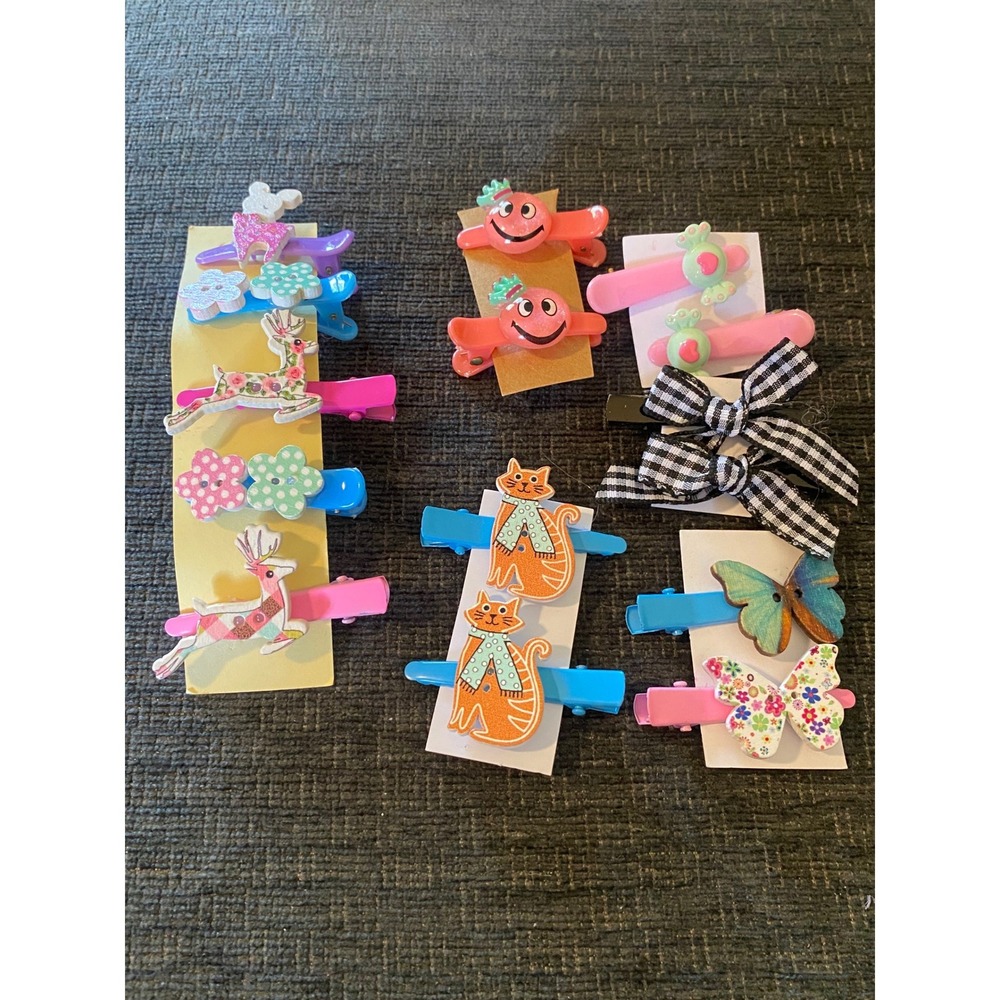 Unbranded Hair Clip Set Kids Multicolor New Animal Butterfly Bow Floral Lot